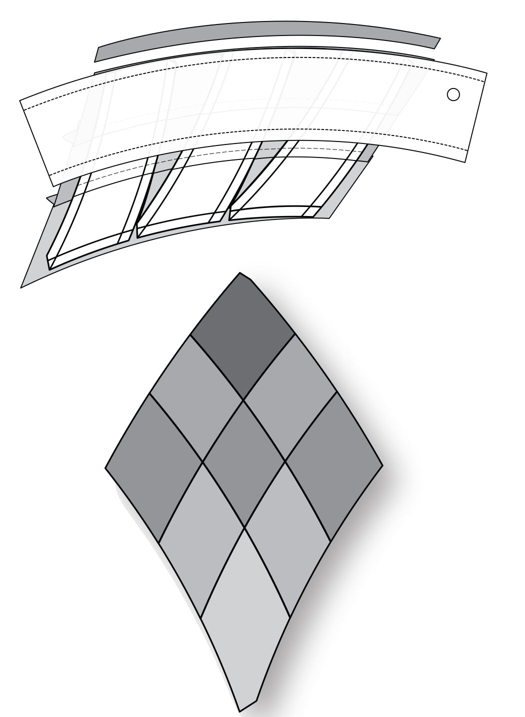 Curved Diamond & Trimming Ruler