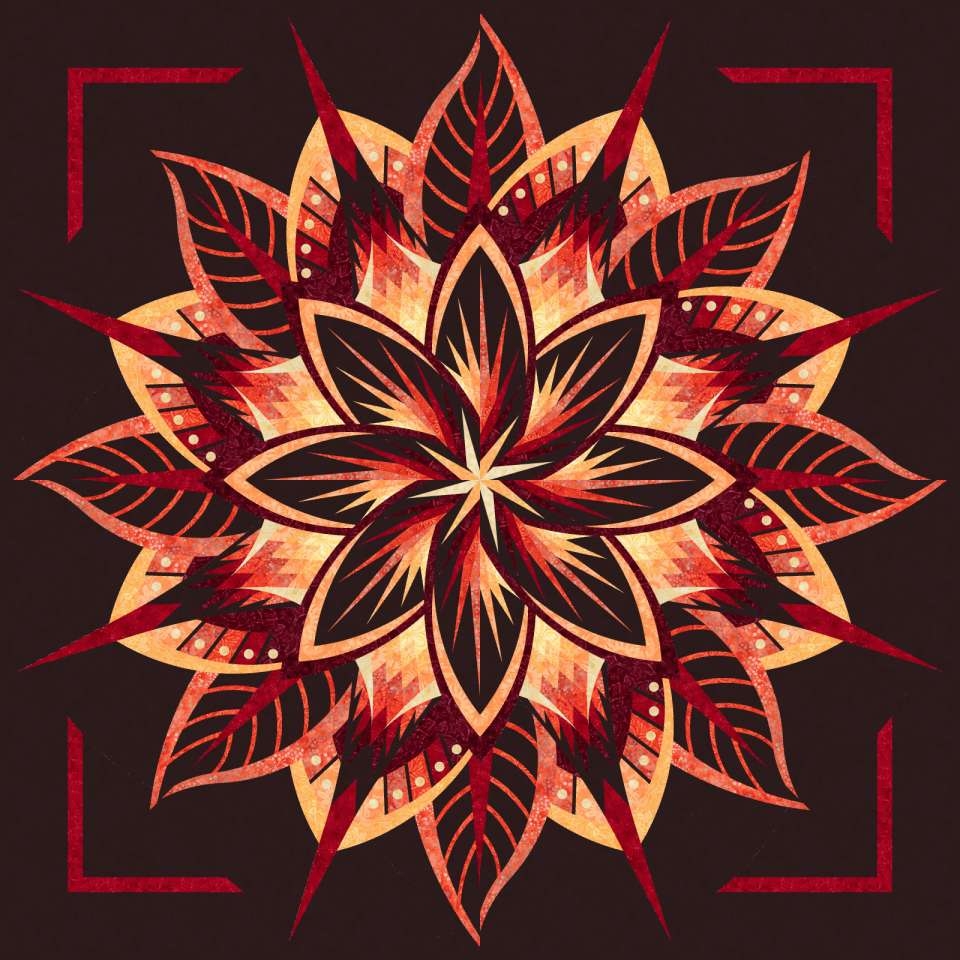 Jungle Magnolia- Starfish Wall Size Quilt Kit