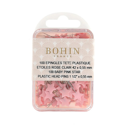 Flat Head Pins 1-1/2in Light Pink Star