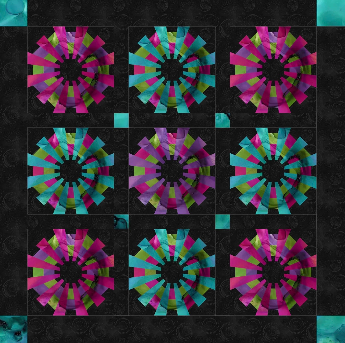 Pinwheel Patch Kit- Jewel Tones